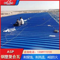 新型屋面建材asp钢塑瓦 山东乐陵金属覆膜瓦 asp防腐瓦